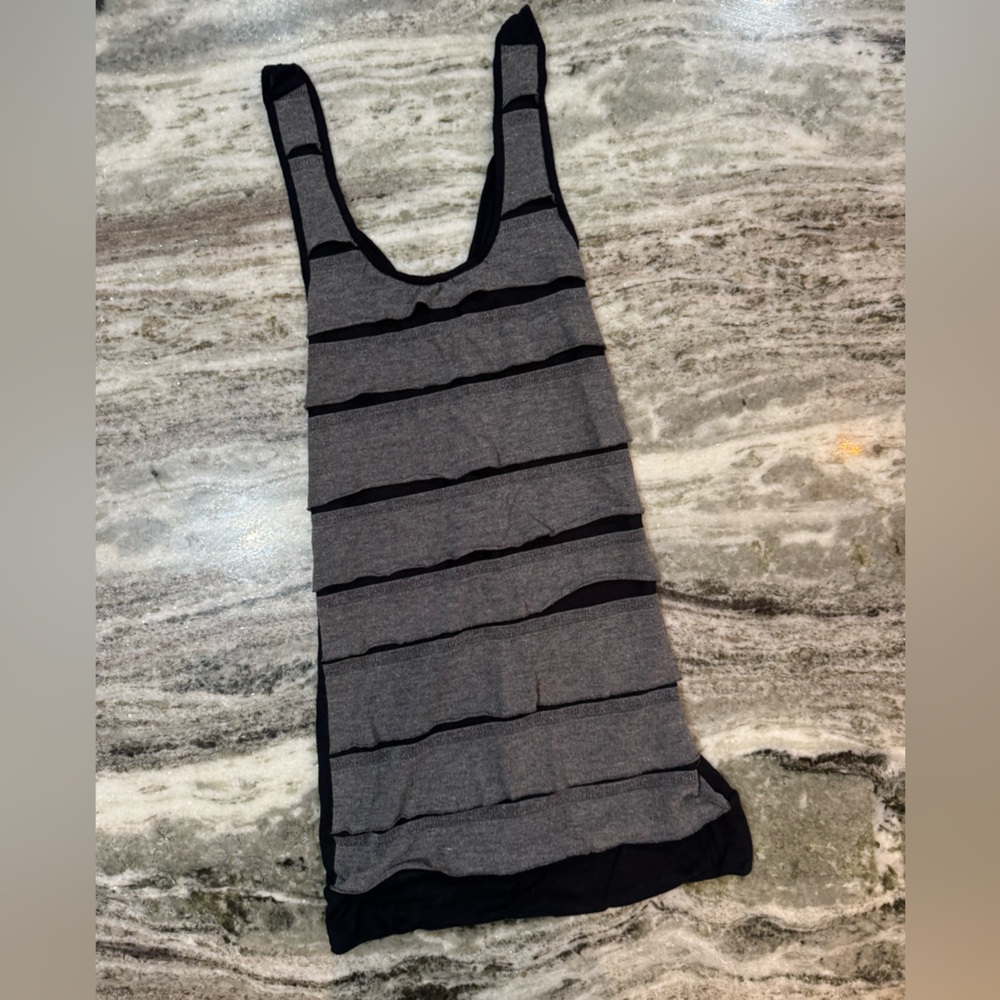 Striped Black and Gray Women's Tank Top